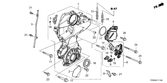 2021 Honda Clarity Plug-In Hybrid  Pipe Complete, Oil Lev Diagram for 152005R0000