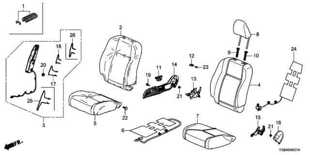 2012 Honda Civic Pad, R. FR. Diagram for 81127TS8A62