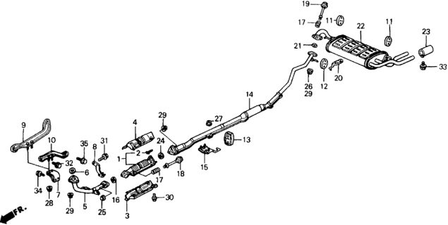 1989 Honda Civic  Stay, Exhuast Pipe A Diagram for 18213SH5J00