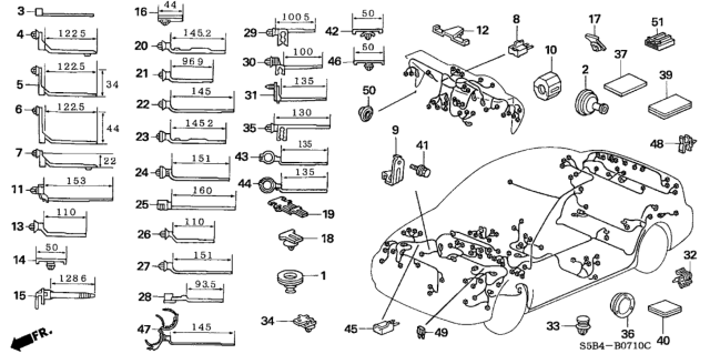 2003 Honda Civic Clip, Power Steering Tube (135MM) Diagram for 91559SM4003