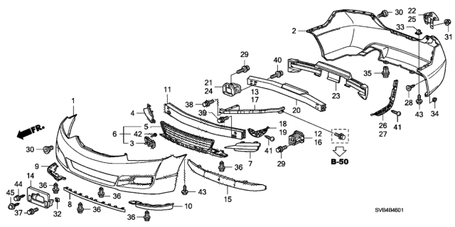 2010 Honda Civic  Spoiler, Front Bumper Center Air Diagram for 71115SVAA50