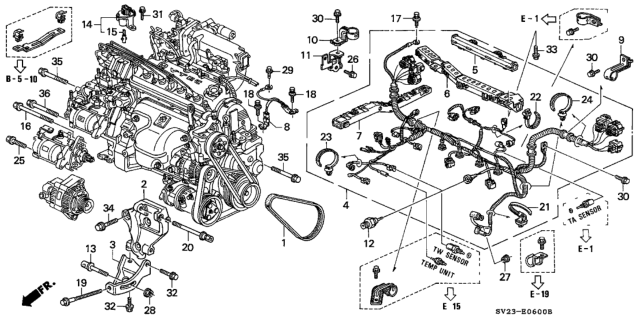 1994 Honda Accord  Sensor Assembly, Speed Diagram for 78410SV4003