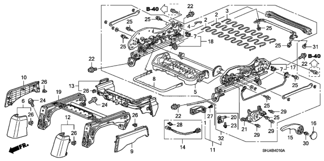 2005 Honda Odyssey Lever Diagram for 81273SDAA01