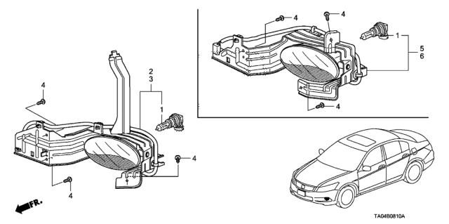 2011 Honda Accord Foglight Assembly, Right Front (No Cord) Diagram for 33900TA0A12