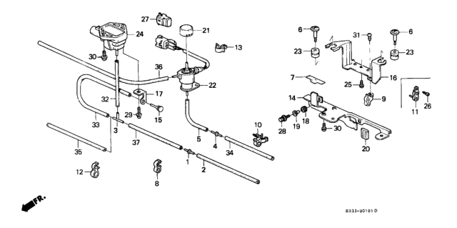 1988 Honda Civic Rubber, Mounting (20MM) Diagram for 36228PM3004