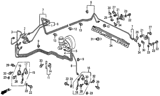 1987 Honda Prelude  Hose, Rear Brake (Nichirin) Diagram for 46430SA5986