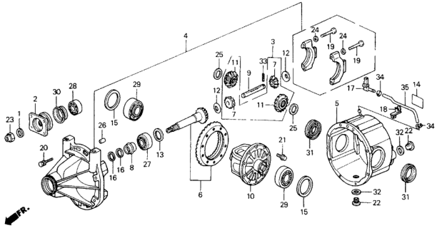 1988 Honda Civic  Gear, Drive Pinion Diagram for 41221PC8912