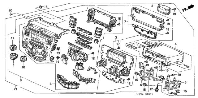 2003 Honda Accord Bracket, R. Diagram for 39176SDAA11