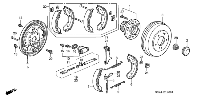2000 Honda Odyssey  Bolt, Flange (6MM) Diagram for 43305S0X003