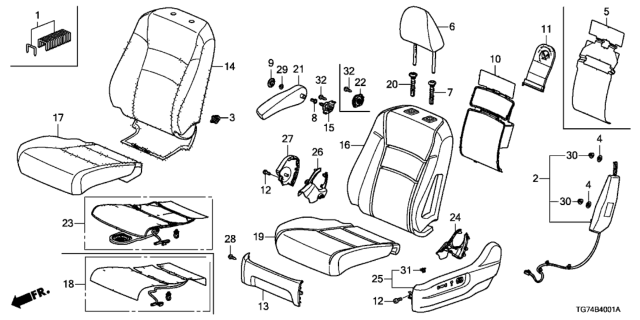 2021 Honda Pilot  Pin, L. Armrest Diagram for 81525TG7A01
