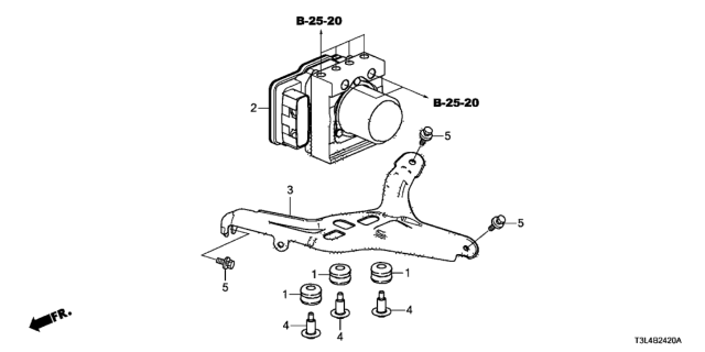 2013 Honda Accord  Modulator Assembly, Vs Diagram for 57110T3LA06
