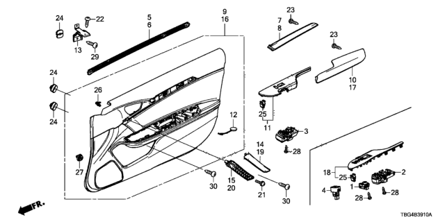 2016 Honda Civic  Bracket, Pull Pocket Diagram for 83508TBGA00