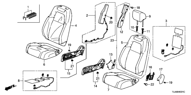 2021 Honda CR-V  Cover Set, Passenger Side Trim (Cashmere Ivory) (Leather) Diagram for 81125TLAA51ZA