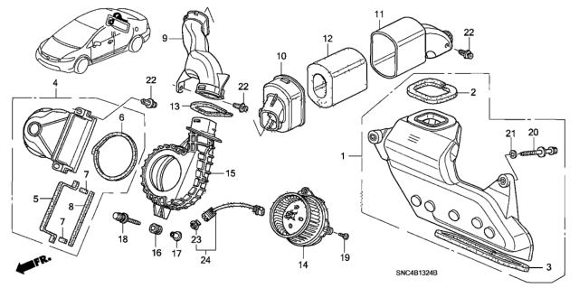 2009 Honda Civic  Screw, Tapping (5X12) Diagram for 90122PZA003