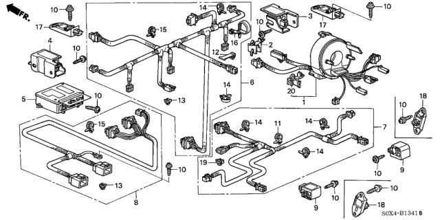 2004 Honda Odyssey  SRS Unit Diagram for 77960S0X407