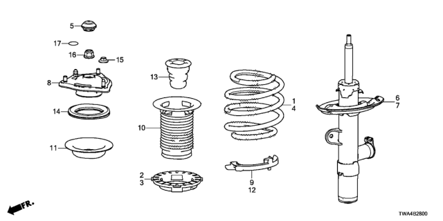 2021 Honda Accord Hybrid Rubber, Right Front Spring Mount (Lower) Diagram for 51684TVAA01