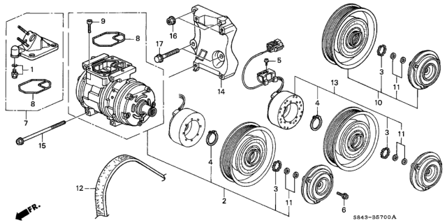 1999 Honda Accord Bolt, Flange 8X85 Diagram for 90023R70A00