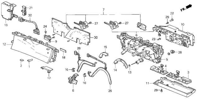 1994 Honda Prelude Bulb & Socket Assy. Diagram for 78181SS0J11
