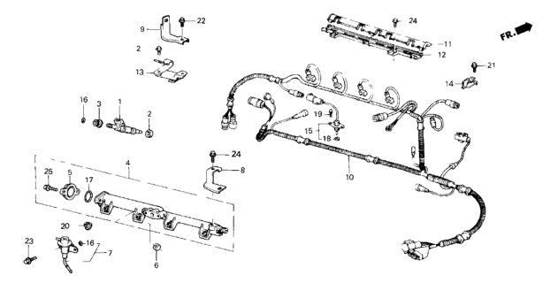 1986 Honda CRX  Injector, Fuel Diagram for 16450PD6003