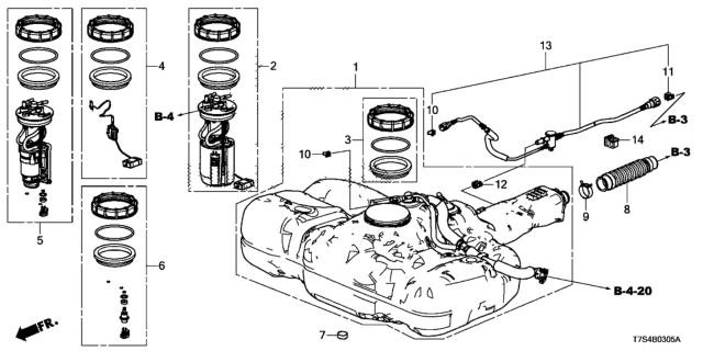 2017 Honda HR-V Nut & Gasket Set, Fuel Lock Diagram for 17046T5RA00