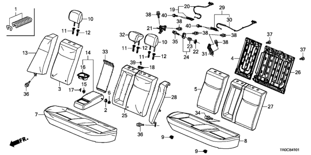 2014 Honda Civic Armrest (Sienna Beige) Diagram for 82180TR3V41ZA