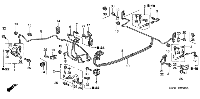 2001 Honda Civic Pipe A, Brake Diagram for 46310S5AQ02