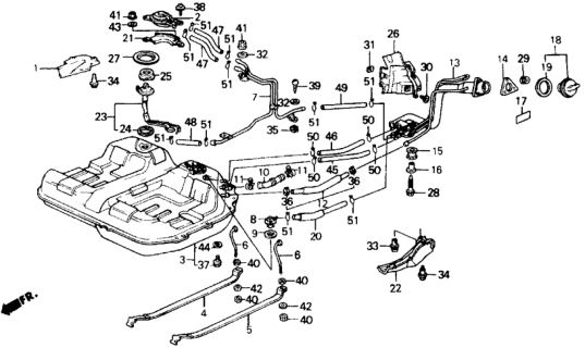 1988 Honda Prelude  Nut, Suspension (5MM) Diagram for 90301SD9000