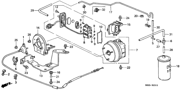 1998 Honda Accord  Collar, Distance Diagram for 90526PC1000