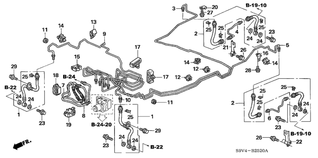 2007 Honda Pilot  Clamp, Brake Pipe Diagram for 46393S3VA61