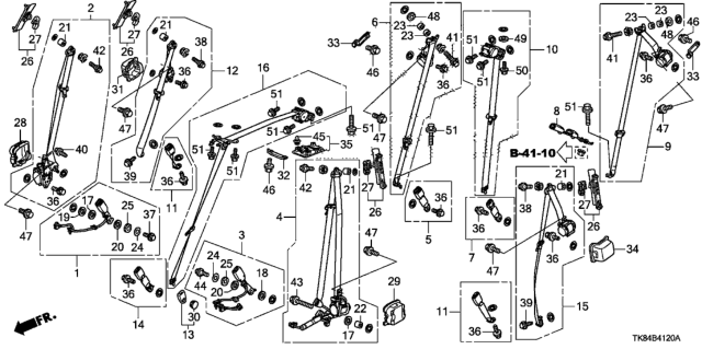 2011 Honda Odyssey  Bolt (7/16"X33) Diagram for 90142SHJA61