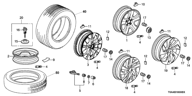 2012 Honda CR-V  Tire(215/70R16) Diagram for 42751CTL008