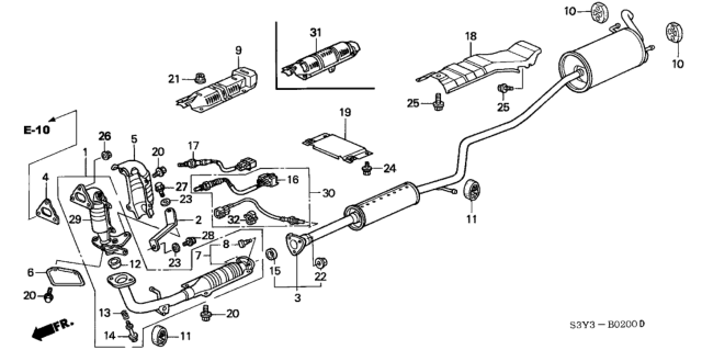 2000 Honda Insight Washer, Special (11X24) Diagram for 90451P13000