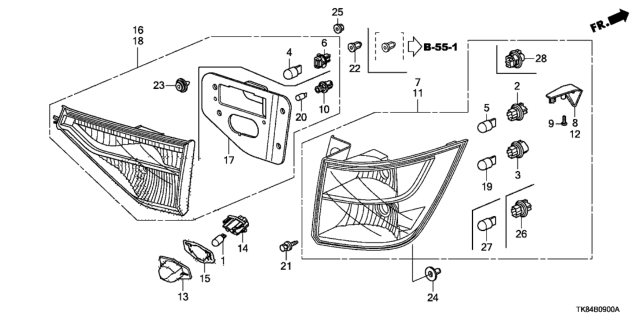 2015 Honda Odyssey Bulb (T20 W21W) Diagram for 33303TZ5A01