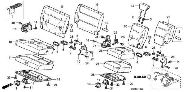 2008 Honda Odyssey Mat, L. RR. Seat Cushion *G64L* (OLIVE) Diagram for 82551SHJA21ZA