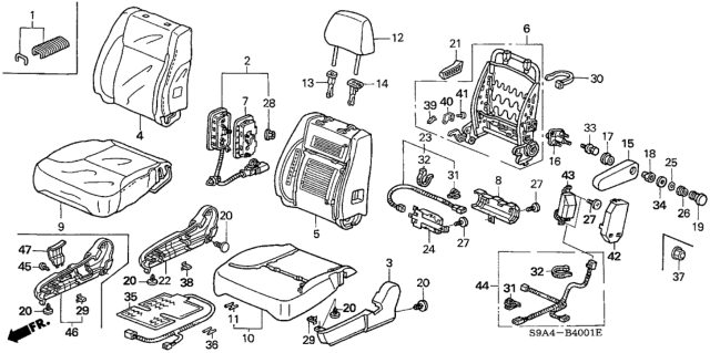 2002 Honda CR-V  Cover, FR. Seat-Back OPDS Diagram for 81129S7SJ51