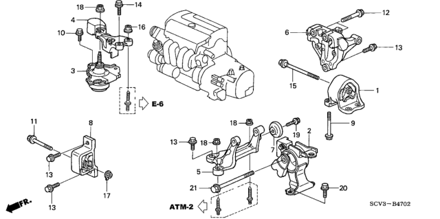 2004 Honda Element  Nut, Flange (12MM) Diagram for 90371SCVA00