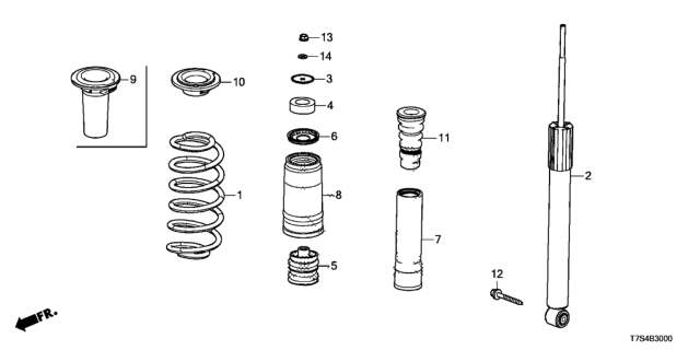 2017 Honda HR-V  Spring, Rear Diagram for 52441T7XA52