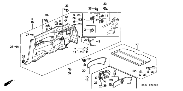 1995 Honda Civic  Bolt-Washer (6X20) Diagram for 934010602007