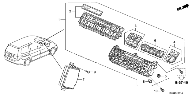 2008 Honda Odyssey Bulb, Neo-Wedge (14V 80Ma) Diagram for 79674S3N941