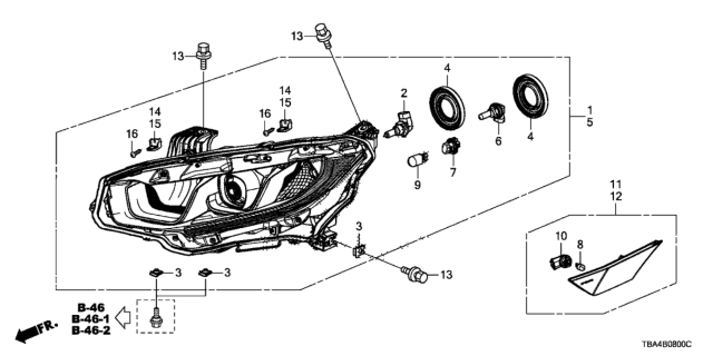 2016 Honda Civic Bulb, Headlight (Hb3) (12V 60W) (Sylvania) Diagram for 33103S3VA01