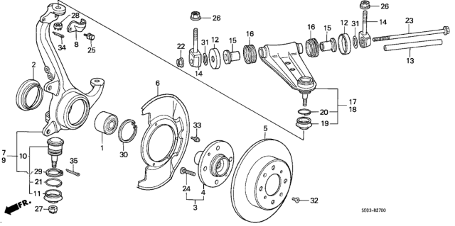 2025 Honda Prologue Disk, Front Brake Diagram for 45251SA6670