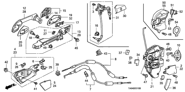 2009 Honda Accord  Handle, Driver Side (Royal Blue Pearl) Diagram for 72181TA5A01ZA