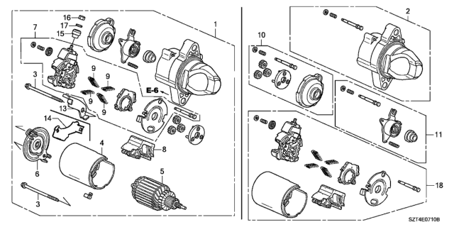 2012 Honda CR-Z  Starter Motor Assembly (Sm-71014) (Mitsuba) Diagram for 31200RTW004