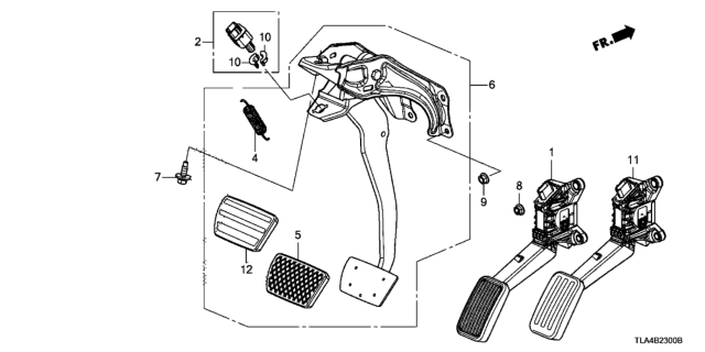 2017 Honda CR-V Pedal Assy., Accel Diagram for 17800TLAA04