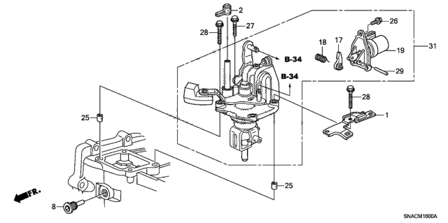 2011 Honda Civic  Cam B, Select Lock Diagram for 24522PNS000
