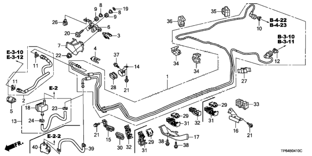 2012 Honda Crosstour  Rubber B, Fuel Pipe Insulator Diagram for 91595TK5A01