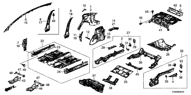 2021 Honda Insight  Plr Comp L, FR. Diagram for 64520TBA325ZZ
