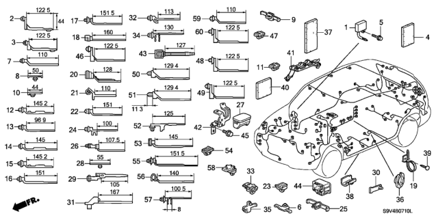 2007 Honda Pilot  Clip, Wire Harness (Edge) Diagram for 91557S82003