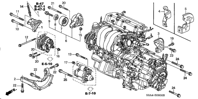 2003 Honda CR-V  Pulley, Idler Diagram for 31180PNA003