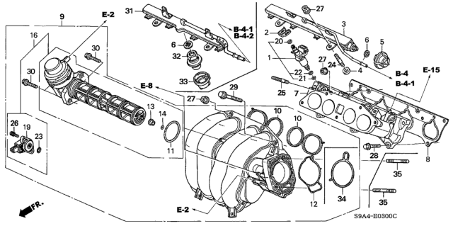 2005 Honda CR-V  O-Ring (14.5X2.4) (Arai) Diagram for 91303MG2792